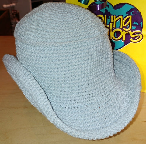 young colors crocheted cowboy hat baby blue