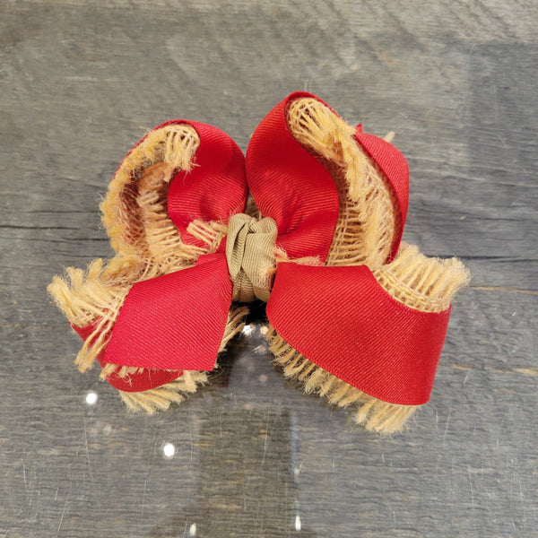 burlap red bow