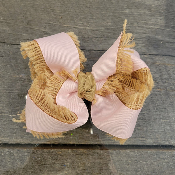 baby pink burlap bow
