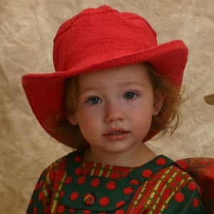young colors crocheted cowboy hat red