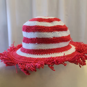 Silly Sarongs Crocheted Stripe Hat - red