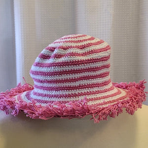 Silly Sarongs Crocheted Stripe Hat - bubblegum