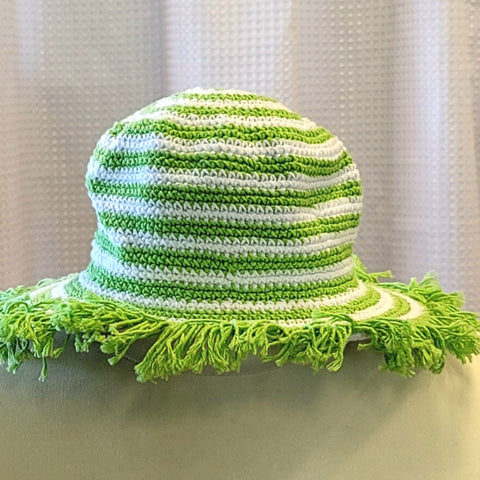 Silly Sarongs Crocheted Stripe Hat kiwi
