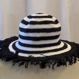 Silly Sarongs Crocheted Stripe Hat black