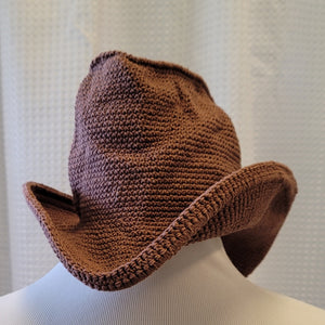 young colors Western Crocheted Cowboy Hat - Milk Chocolate