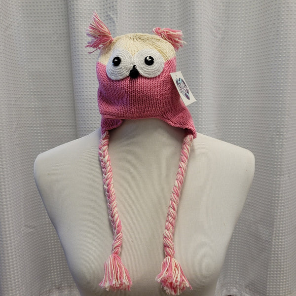 young colors Owl Fleece Lined Hat - Pink