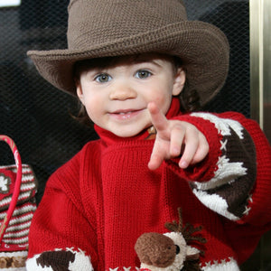 young colors crocheted cowboy hat