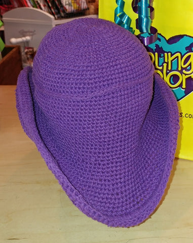 young colors crocheted cowboy hat grape