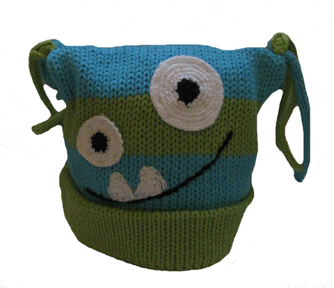 young colors Monster Hat with 2 Big Eyes - Green & Pool