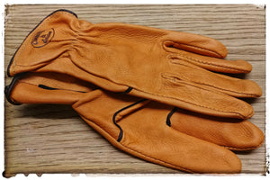 Deerskin Leather Gloves Adult - Saddle & Natural