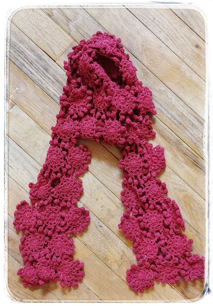 COLORS Crocheted Daisy Floral Scarf brick