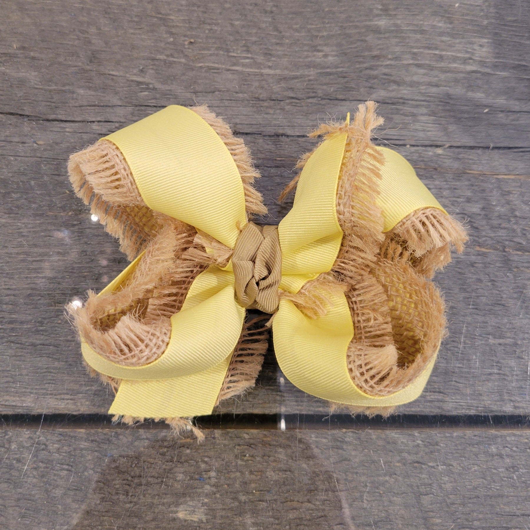 baby yellow burlap bow