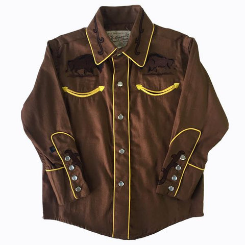 Kids Rockmount Brown Bison Vintage Snap Shirt