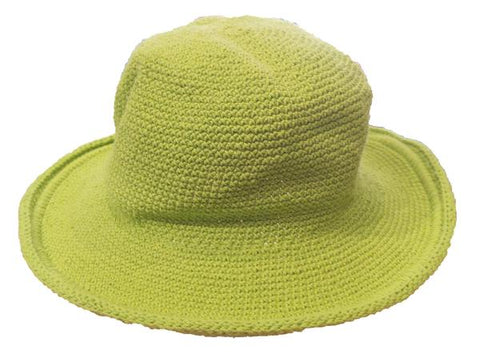 Adult Original Crocheted Brim Hat - Green Apple