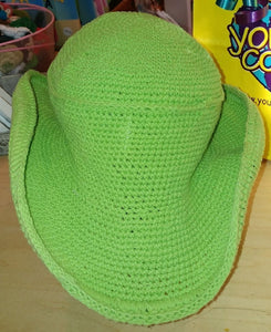 young colors Crocheted Cowboy Hat green apple