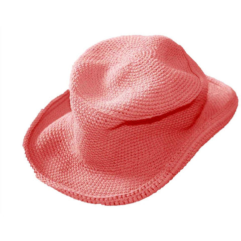 young colors crocheted cowboy hat rose salmon
