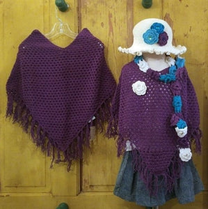 young colors crocheted poncho grape