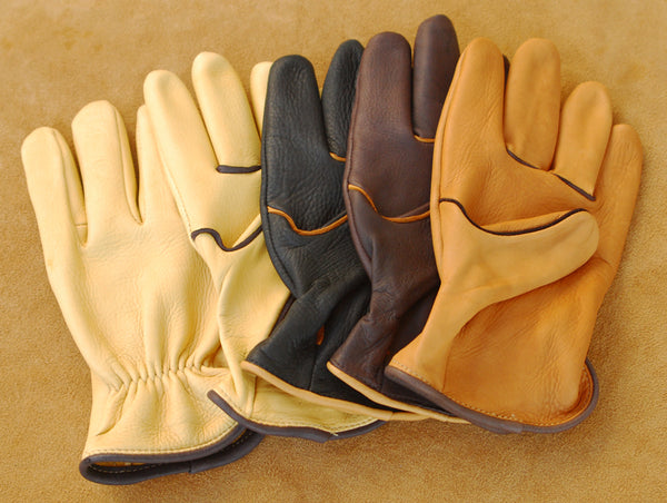 Deerskin Leather Gloves Adult - Saddle & Natural