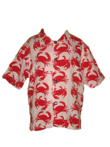 Men's Camp Shirt - SS Crabs - Red