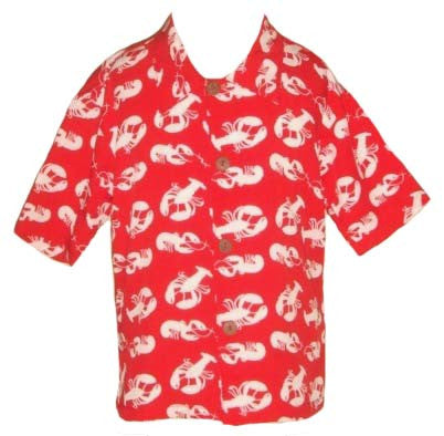 Men's Camp Shirt - SS Lobsters - Red