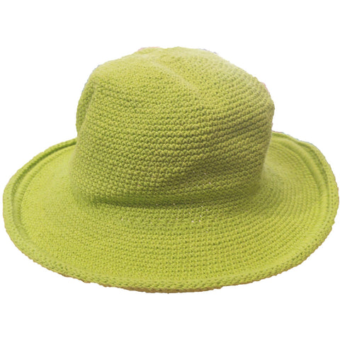 Original Crocheted Brim Hat - Green Apple