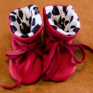 geier glove baby moccasins red dalmatian