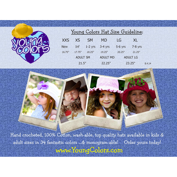 young colors hat size guideline